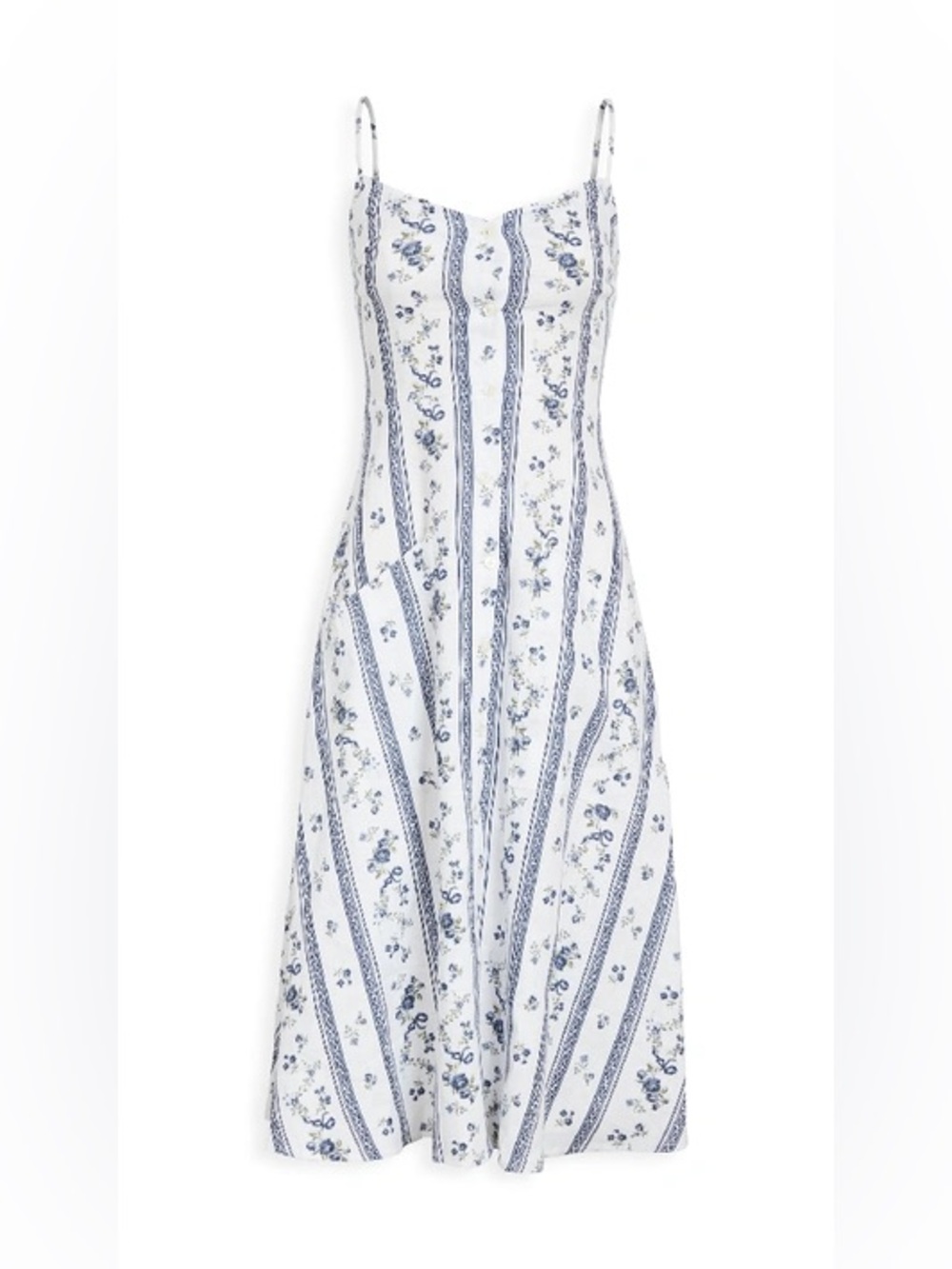 Reformation Parke Linen Dress in Roquefort Floral Size 0
